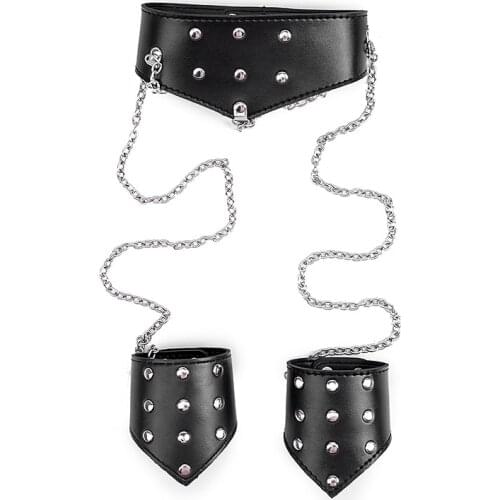 New Bdsm collar with hand cuffs sex toys for Couple women bondage collar SM games sex shop slave collar fetish strapon sex tools