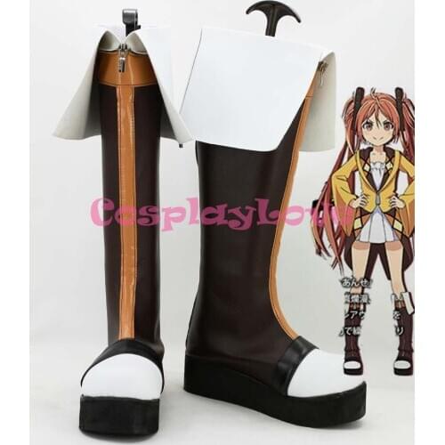 Black Bullet Aihara Enju Cosplay Shoes Boots Hand Made Custom-made For Halloween Christmas CosplayLove