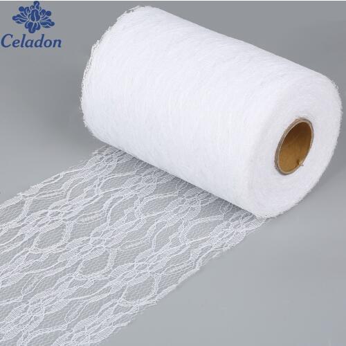 One Tulle Roll Spool Lace Roll 22 Meters Netting Fabric Tutu Skirt Chair Sash Bow Table Runner Lace Fabric Wedding Decoration