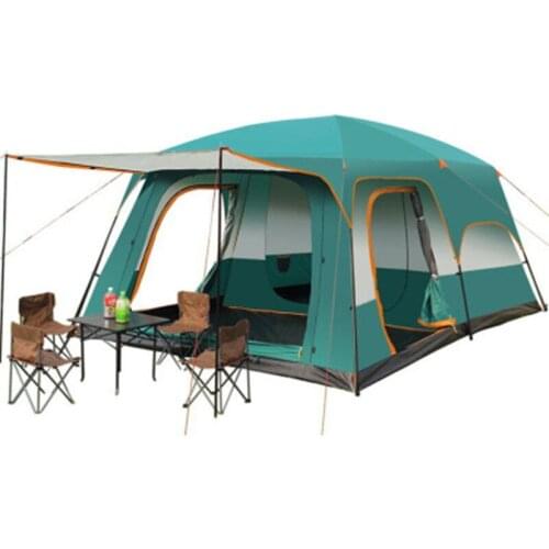 Two-bedroom Tent Leisure Camping Double-decker Oversized 5-8 People Thickened Rainproof Tent