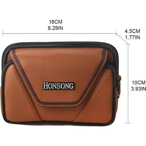 63HC Vintage Men Waist Fanny Pack Belt Bag PU Leather Phone Pouch Travel Hip Hanging Purse