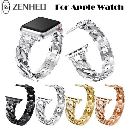 Strap For Apple Watch Band 38mm 42mm 3 2 1 Metal Wrist Band Rhinestone Link Bracelet Watch Band Strap