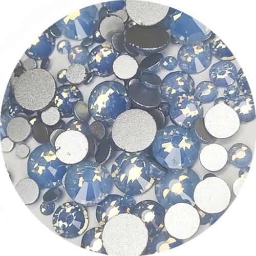 Blue Opal 3D Nail Art Rhinestones Decorations ss3 ss4 ss5 ss6 ss8 ss10 ss12 ss16 ss20 ss30 ss34 Crystal Non HotFix Rhinestones