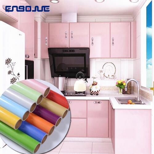 Modern Furniture Diy Decorative Film Bedroom Wardrobe PVC Solid Color Home Decor Wall Sticker Self Adhesive Waterproof Wallpaper