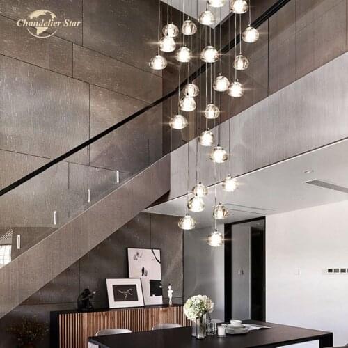 Nordic LED Chandeliers Lighting Modern Crystal Metal Apple Pendant Lamps Fixture Bedroom Big Staircase Living Room Lights