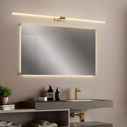 Modern led mirror lights Aluminum AC85-265V Modern Wall bathroom lamp Length 530/800/950/1230/1520mm Gold Plated 360 Glow