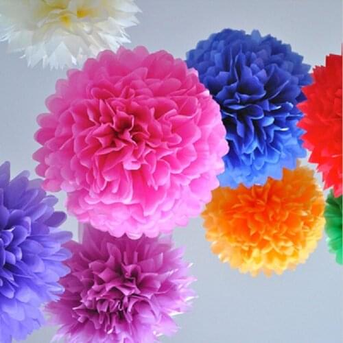 13/20/25/30 Cm Wedding Decorative Paper Pompoms Pom Poms 5/8/10/12 Inch Balls Party Home Decor Tissue Birthday Decoration New