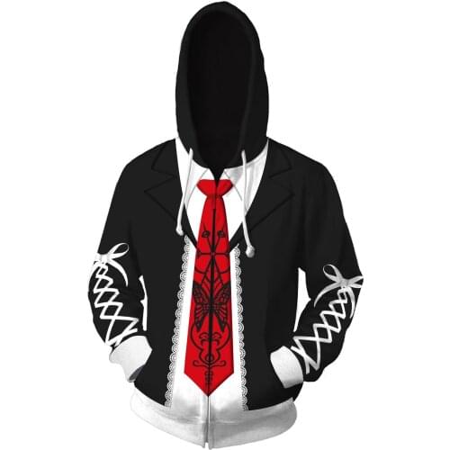 Popular Daily Comics Danganronpa Surrounding 3D Printed Hooded Zipper Sweater Casual Cardigan Cosplay Costume