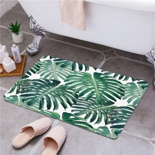 Tropical Green Leaf Door Mat Entrance Floor Mats Non-Slip Foot Pad Home Welcome Carpet For Hallway Bath Kitchen Doormat Plants