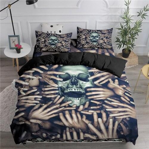 Horror Series Comforter Duvet Cover Bedclothes Quality Quilt Cover 1/2 Pillowcases Bedding Set Soft Bedspreads Halloween Pattern