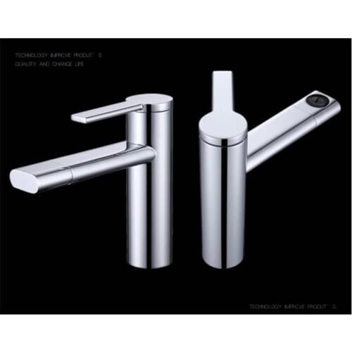 Vidric New Arrival Chrome/Black Bathroom Basin Faucet Single Handle 360 Rotation Mixer Tap Deck Mounted Hot And Cold Tap Sink Fa