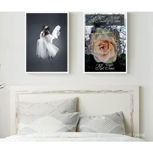 Vintage Flower Wall Art Canvas Posters Girl Portrait Prints Painting Nordic Style Rose Decoration Pictures Home Decor No Frame