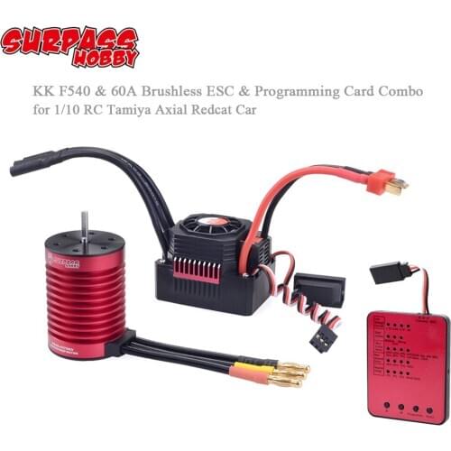 Surpass Hobby Waterproof KK F540 3000KV 3300KV 3930KV 4370KV Brushless Motor w/ 60A ESC for 1/10 RC Tamiya Axial Redcat Car