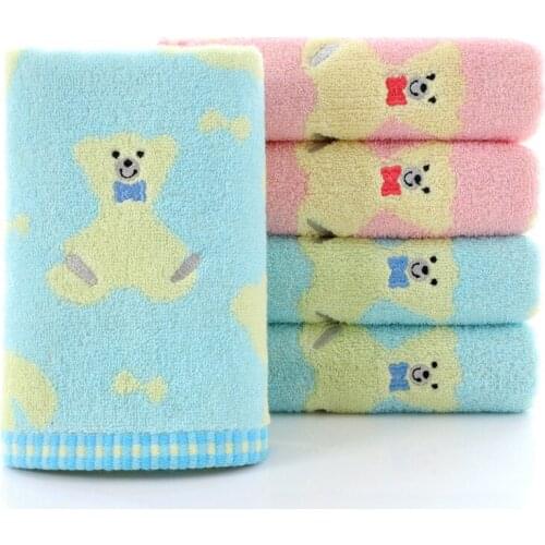 2pcs/lot 25*50 Pure cotton cartoon jacquard children towel 25*50 kindergarten baby face towel household daily necessities