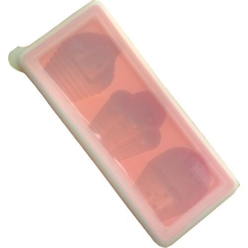 1 set Ice Cream Tools 3-Cavity cupcake -shape Ice cream Molds Soft Popsicle Molds Ice cream Makers With Lid Silicone Mold