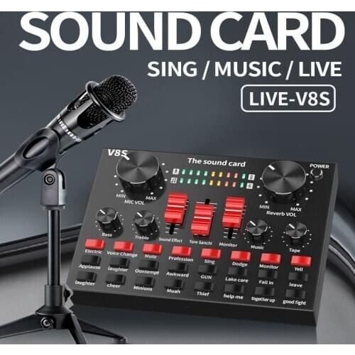 1pcs Sound Card External USB Bluetooth Webcast Audio Adapter Sound Card Of V8 For PC/Laptop/Computer