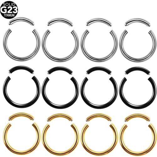 10Pcs/20Pcs/50Pcs G23 Titanium Hinged Septum Clicker Segment Nose Rings Ear Piercing Tragus Nose Hoops Sexy Women Body Jewelry