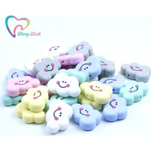 10 PCS Silicone Cloud Beads Food Grade Materials Chew Silicone Cartoon Beads Baby Accessories DIY Nursing Charm Baby Teether