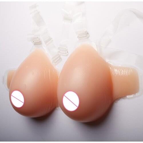 100% Medical Silicone Fake Breast Form Boob Enhancer Sexy Bust Tits with Strap For Crossdresser Drag Queen Men Chest Disguised