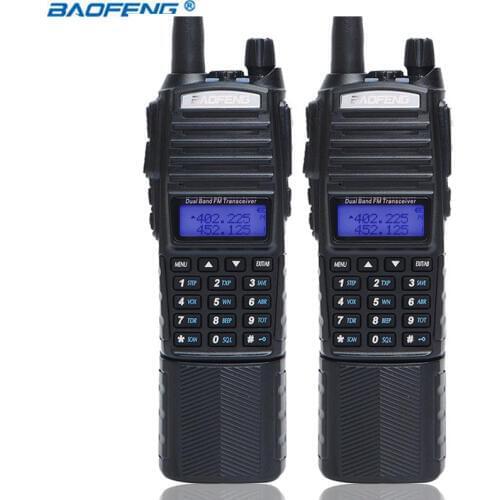 2PCS Baofeng UV-82 Walkie Talkie 5W 3800mAh Battery Dual PTT 137-174/400-520MHz UV 82 Ham Amateur Portable Station For Hunting