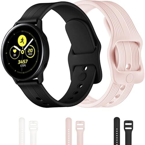 20mm Silicone Strap for Galaxy Watch 3 45mm 41mm Watchband for Amazift Bip Strap Band Huami GTS Rubber Loop Replacement Bracelet