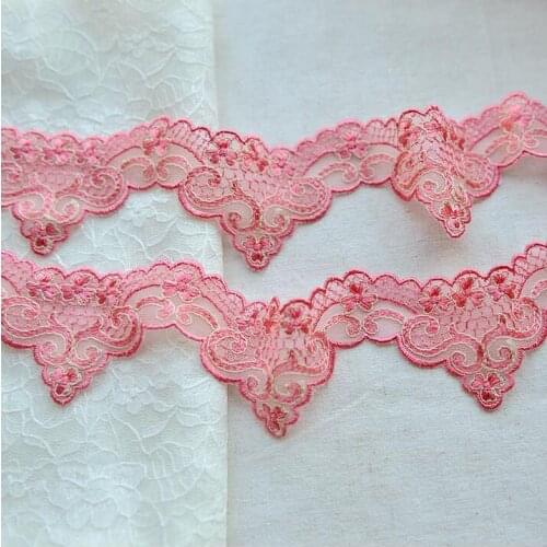 3 Meters/lot Peach Pink Lace Ribbon Tape Craft Decoration Sewing Craft Fabric 3cm Width Lace Fabric