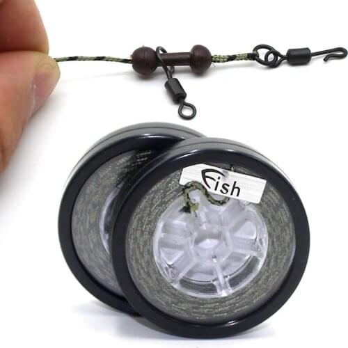 5m Carp Fishing Line Lead core Helicopter Carp Hair Rig drill 12 Braid Strand Leader Line Fishing Tackle DIY Accessories