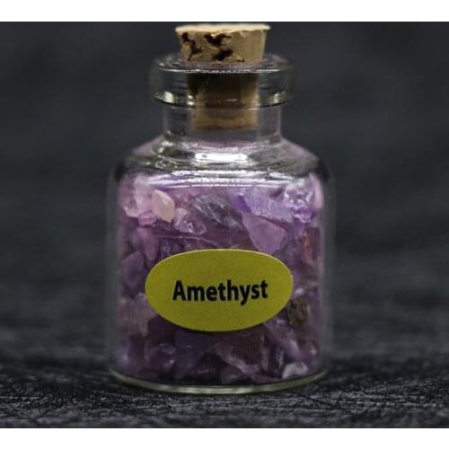 9pcs/box Mini Glass Wishing Bottles Natural Quartz Stone Chip Beads Healing Carnelian Amethysts Beads Lucky Drifting Bottles