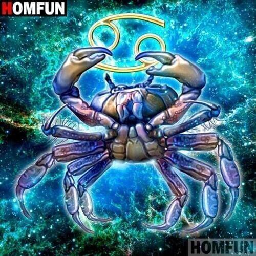 HOMFUN 5D Diamond "Animal crab" Diamond Embroidery Full Round/ Square Diy Diamond Painting Cross Stitch Home Decor A26056