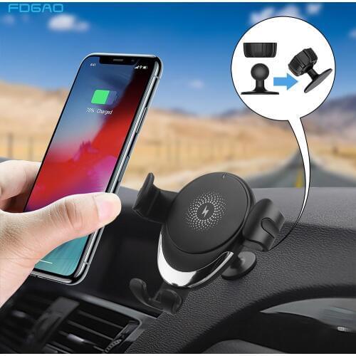 15W Qi Car Wireless Charger For Samsung S9 S10 S20 iPhone 11 Pro X XR XS Max 8 Fast Charging Gravity induction Car Phone Holder