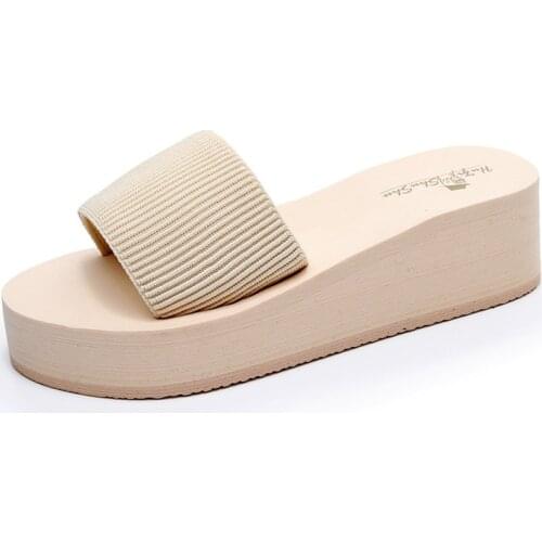 Wedge Heel Cute Shoes For Women Outer Wear Summer Sponge Cake Thick-Soled Sandals Fashion Easy To Match With High Heel Slippers