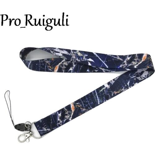 100pcs Black marble pattern grain Neck Strap Lanyard keychain Mobile Phone ID Badge Holder Key Chain Keyrings cosplay Accessory