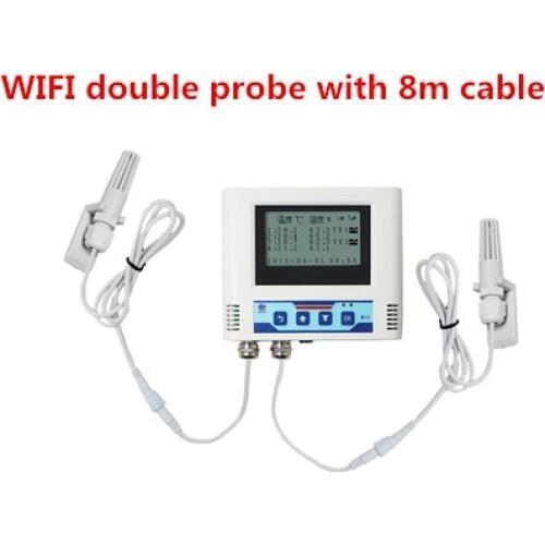 Environmental monitoring host wifi temperature and humidity sensors Wireless network transmission double probe transmitter