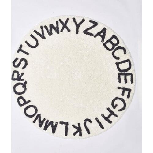 150cm Round Kids Play Mat Letter Crawling Floor Mat Baby Soft Cotton Sleeping Area Rugs Children Room Decoration Photo Props