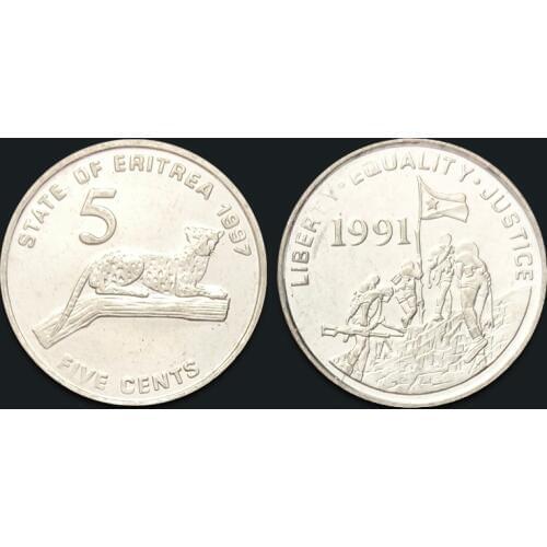 Eritrea 5 Cents 1997 Genuine Original Coins 100% Real Issuing Collection Coins Unc Africa