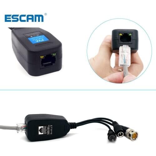 ESCAM HD BNC Video Power Balun Audio to RJ45 Connector Transceiver for CCTV Security Surveillance Camera System