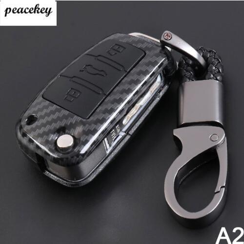 Carbon Silicone Fob Case holder For Audi C6 A7 A8 R8 A1 A3 A4 A5 Q7 A6 C5 3 Button Car Remote Folding Flip Key Cover