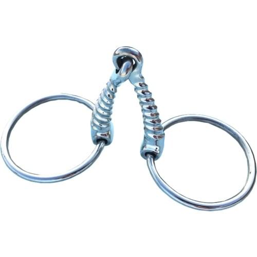 Stainless Steel Ring Snaffle Bit O-Ring Horse Bit 13cm Corkscrew Jointed Mouthpiece
