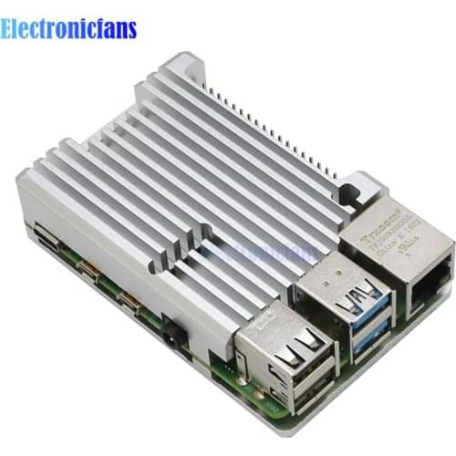 Raspberry Pi 4 Case Aluminum Case Shell with Dual Cooling Fan Metal Shell Black Enclosure for Raspberry Pi 4 Model B