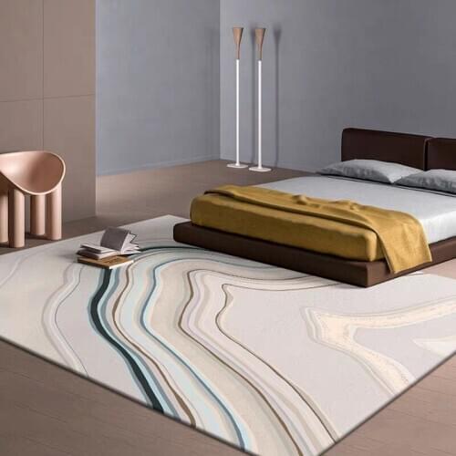 Post modern style irregular shaped abstract art are rug, big size Nordic style decoration woven living room carpet