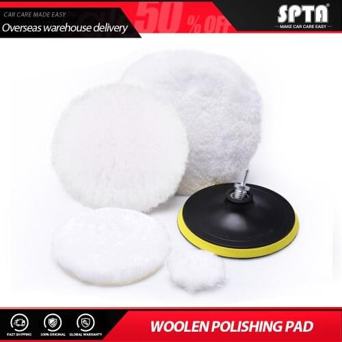 SPTA 2''/3"/4"/5"/6/7'' Artificial Woollen Polishing Buffing Pad Polisher Pads For Car Detailing Waxing Polishing Buffer NEW