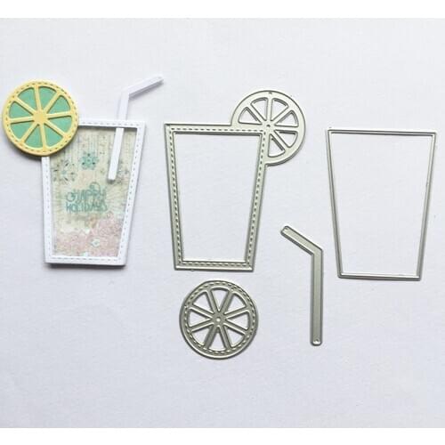 Juice Cup Lemon Metal Cutting Dies for Shaker Card Making Scrapbooking Christmas Die Cuts