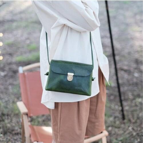 Fashion casual luxury natural real leather ladies lock shoulder bag retro desig daily outdoor summer lightweight messenger bag