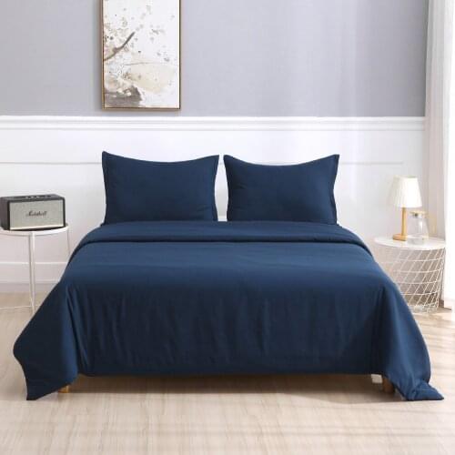 NavyBlue Bedding Set All Season Hotel Bedroom Duvet Cover with PillowCase 3 Pieces