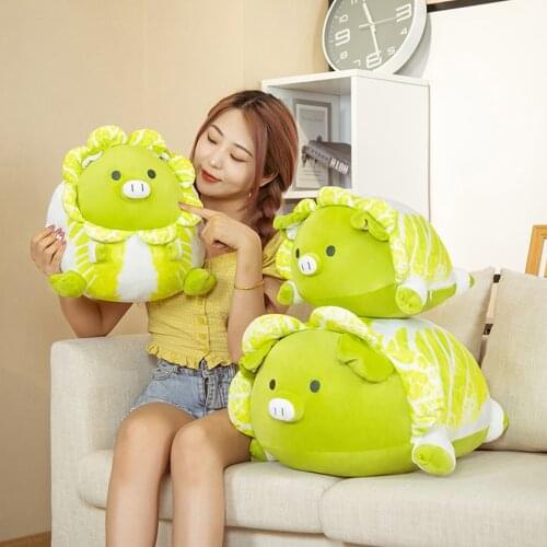 Newest Cute Cabbage Pig Plush Toy Cartoon Anime Figure Piggy Decor Kawaii Animal Pillow Kids Stuffed Doll Cushion Gifts for Girl