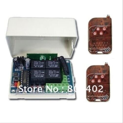 New Wireless remote control 4CH Multifunctional Relay Module & 2x 4 Button Car Remote Control Kit