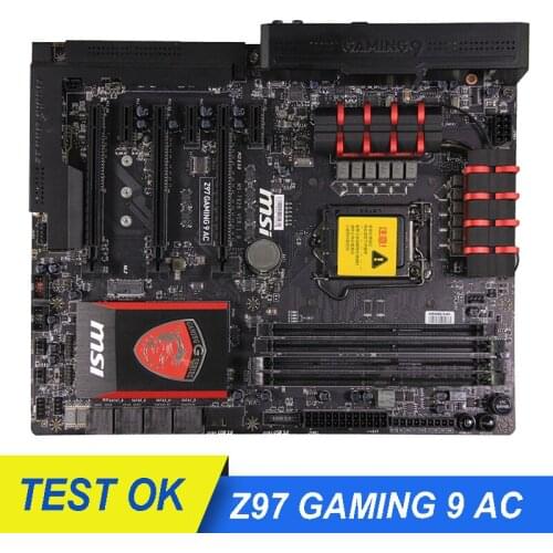 For MSI Z97 GAMING 9 AC Original Motherboard Z97 LGA 1150 DDR3 Socket LGA 1150 i3 i5 i7 DDR3 32GB SATA3 Desktop Mainboard Used