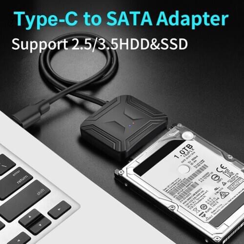 Wire Adapter Wired Convert Cables USB 3.1 Type C to 2.5 3.5 inch SATA III HDD SSD Cable External Converter 1.4ft