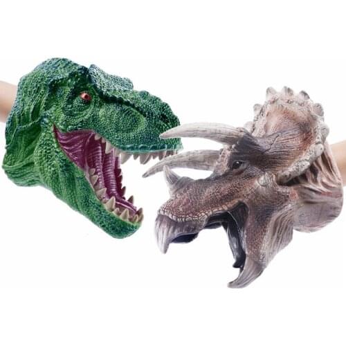 Children Gift Dinosaur Figures Hand Puppets Gloves Soft Vinyl Gloves Children Toy Model Gift Dinosaur Hand Puppet Figure Toys