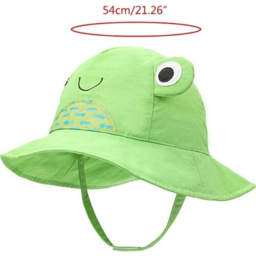 Toddler Kids Wide Brim Sun Hat Cartoon Animal UV Protection Beach Fishing Cap 649D